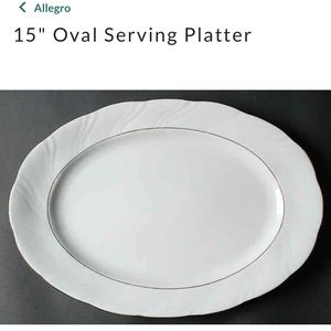 15” oval ivory platter with Gold trim